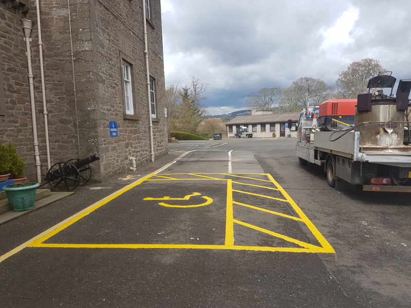 SPS Castle Huntly - Disabled car parking bay markings