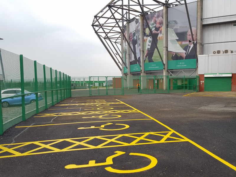 Celtic Park - Disabled parking bay markings