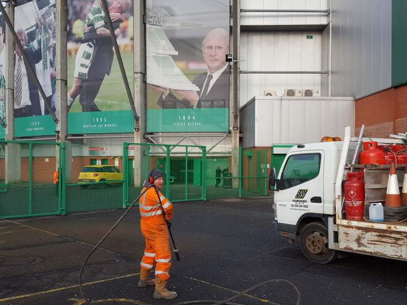 Celtic Park - Line marking removal (burning off with a thermal lance)