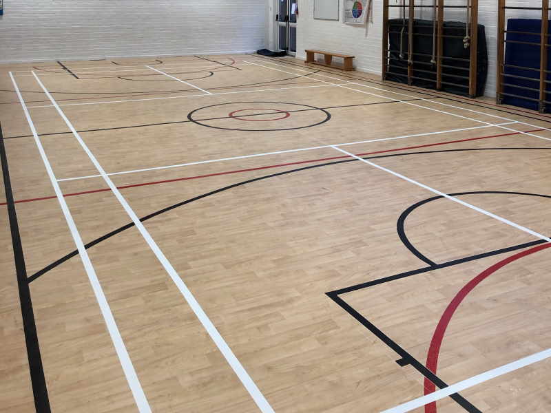 Dean Park PS, Edinburgh - Gym hall floor line markings