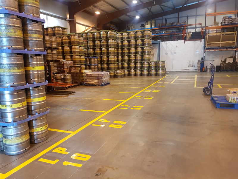 Pallet storage bay lining & lettering [DHL, Kintore]